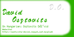 david osztovits business card